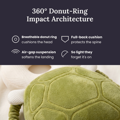 360° Donut-Ring Impact Architecture — breathable donut ring, full-back cushion, air-gap suspension