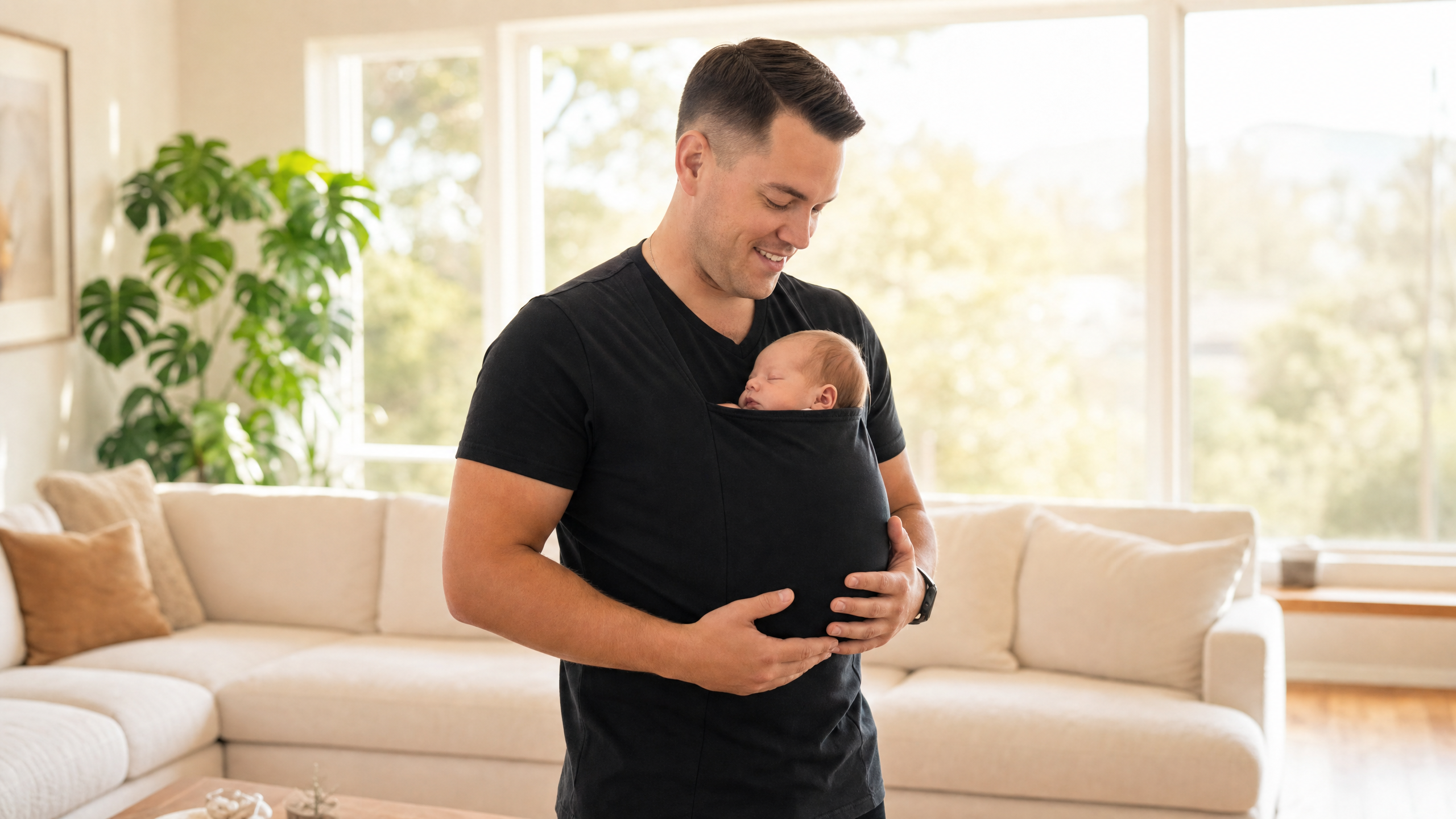 LIOR Kangaroo Shirt - Dad bonding with baby